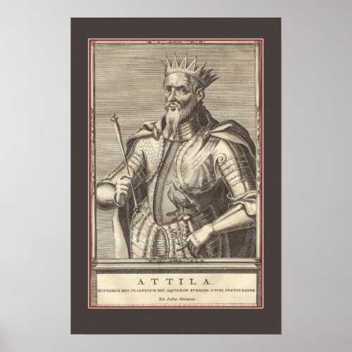 Attila The Hun Scourge of God with Border Poster