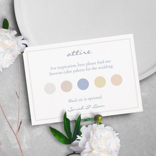 Attire Dress Code Pastels Wedding RSVP Enclosure Card