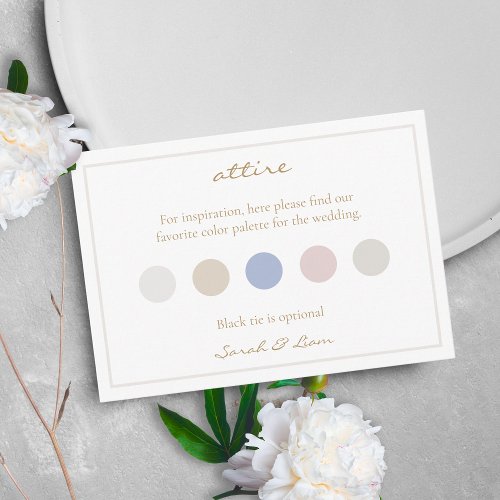 Attire Dress Code Pastels Wedding RSVP Enclosure Card