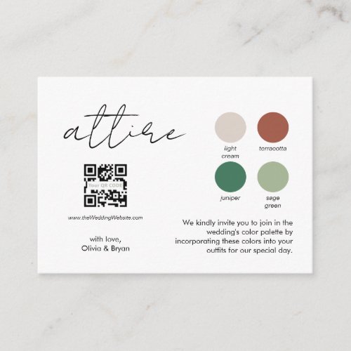 Attire Palette  QR code vertical Enclosure Card