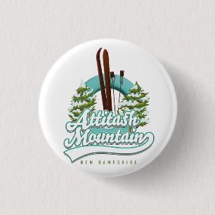 Attitash mountain new hampshire ski logo button