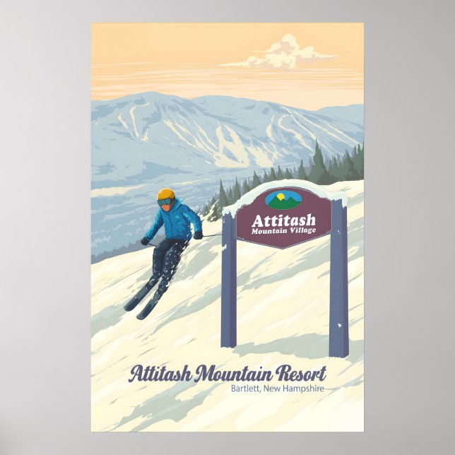 Attitash Mountain Resort Bartlett New Hampshire Poster (Front)