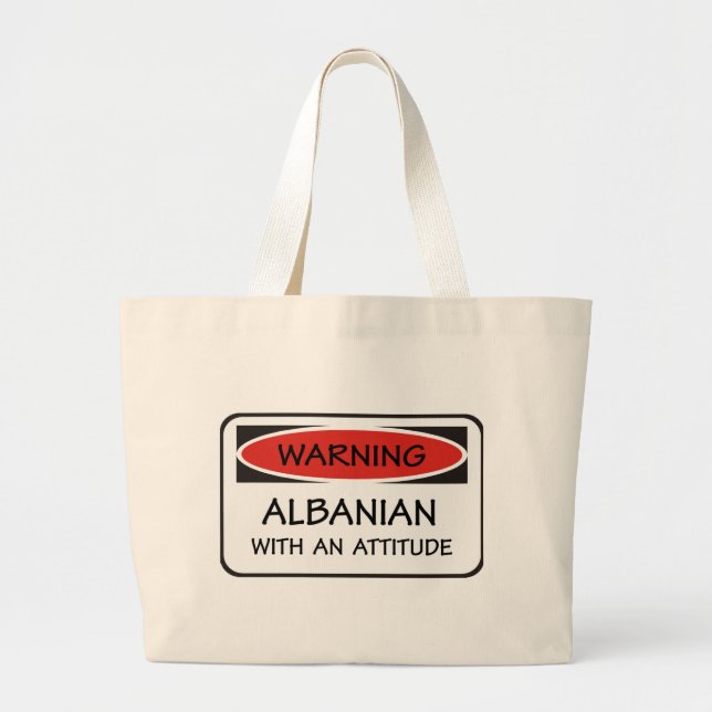 Attitude Albanian Large Tote Bag (Front)