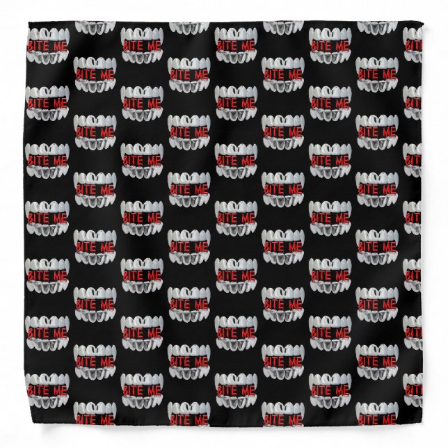 Attitude Bite Me Vampire Teeth Bandana (Front)