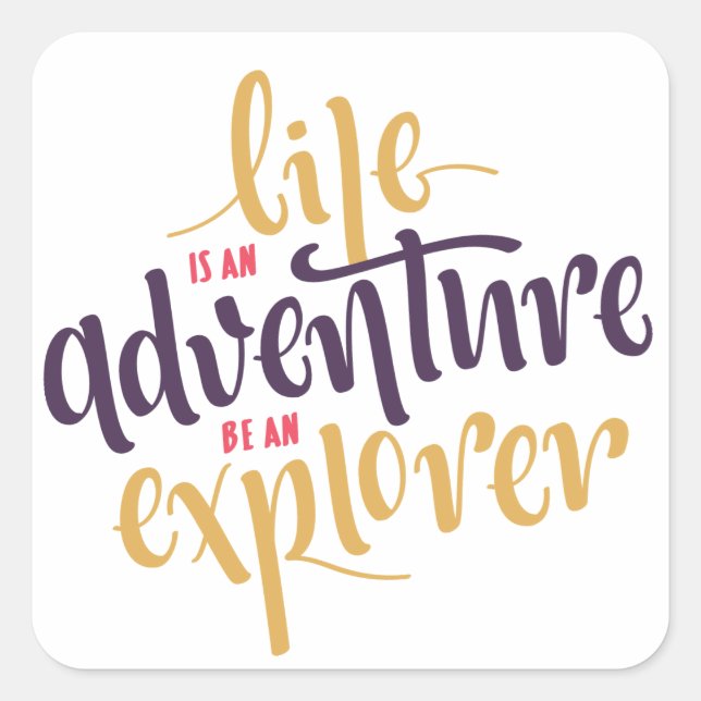 Attitude, Courage Fearless Life Motivational Quote Square Sticker (Front)