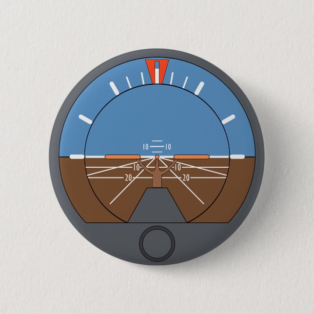 Attitude Indicator Aircraft Flight Instrument Button (Front)