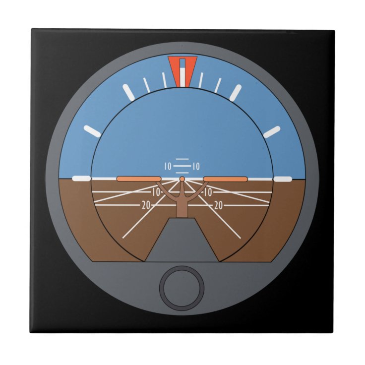 Attitude Indicator Aircraft Flight Instrument Ceramic Tile Zazzle