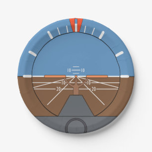 Attitude Indicator Aircraft Flight Instrument Paper Plates