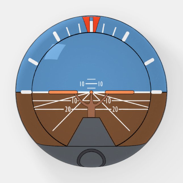 Attitude Indicator Aircraft Flight Instrument Paperweight (Front)