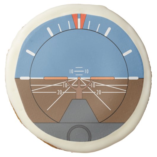 Attitude Indicator Aircraft Flight Instrument Sugar Cookie (Front)