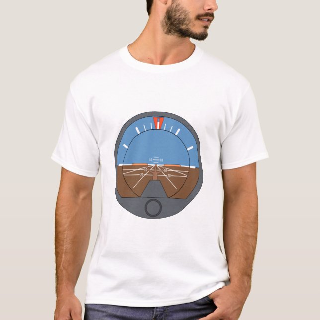 Attitude Indicator Aircraft Flight Instrument T-Shirt (Front)