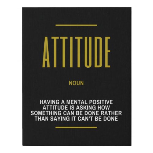 Attitude Inspirational Quote On Success Faux Canvas Print