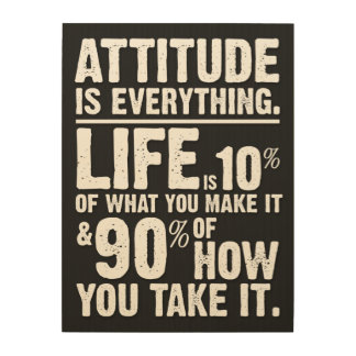 Attitude is Everything - Black Wood Wall Decor