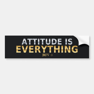 Attitude Is Everything JRFV Gold-Look Bumper Sticker
