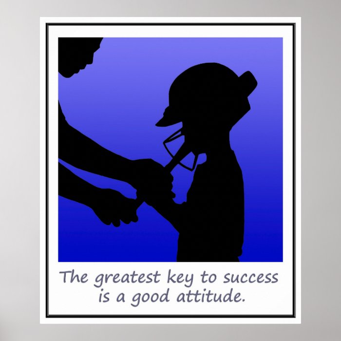 Attitude is the key to success Poster