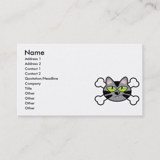 Customizable attitude kitty cat and crossbones business card templates