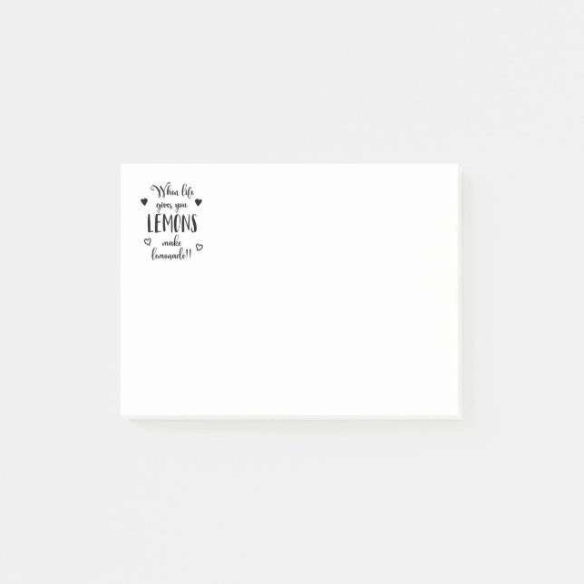Attitude Life Motivational Quote - Success, Lemons Post-it Notes (Front)