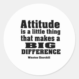 Attitude makes a big difference classic round sticker