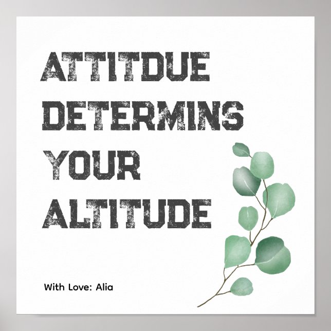 Attitude motivation saying poster (Front)