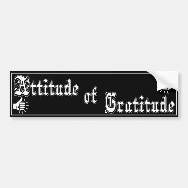 Attitude of Gratitude AA/NA slogan bumper sticker (Front)