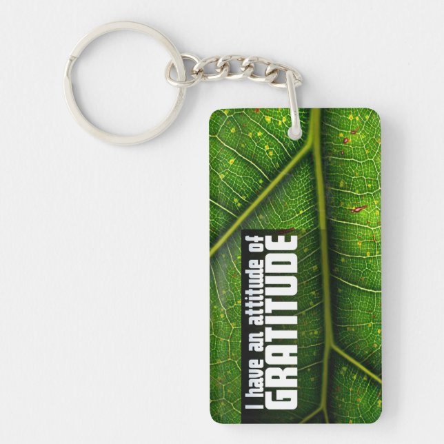 "Attitude of gratitude" Motivation Affirmation Keychain (Front)