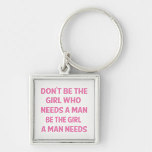 Attitude, Pink Girl Power, Feminism, Motivational Keychain