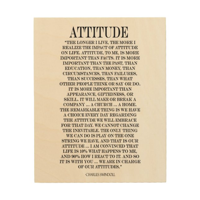 Attitude Quote Wood Wall Art (Front)