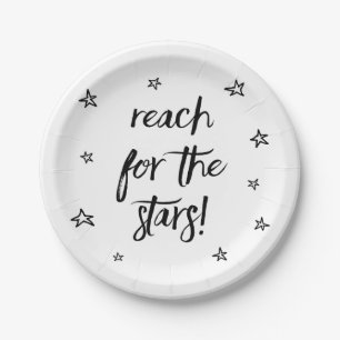 Attitude, Success, Dreams Black Motivational Quote Paper Plates