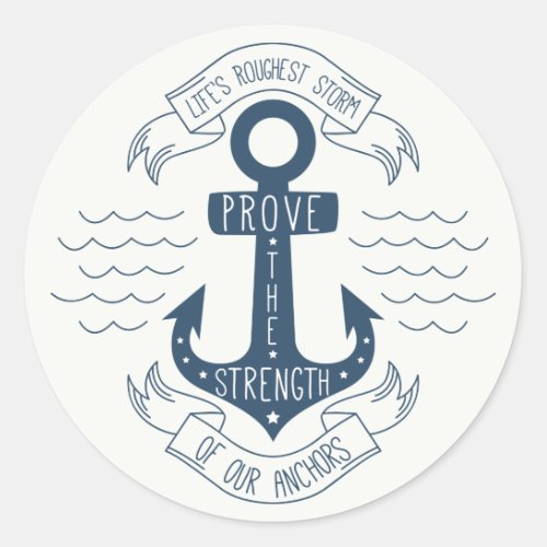 Attitude Success Goals Motivational Quote Anchor Classic Round Sticker