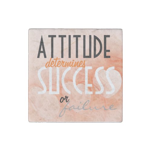 AttitudeSuccess Orange Heart Background Stone Magnet