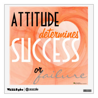 Attitude...Success Orange Heart Background Wall Decal