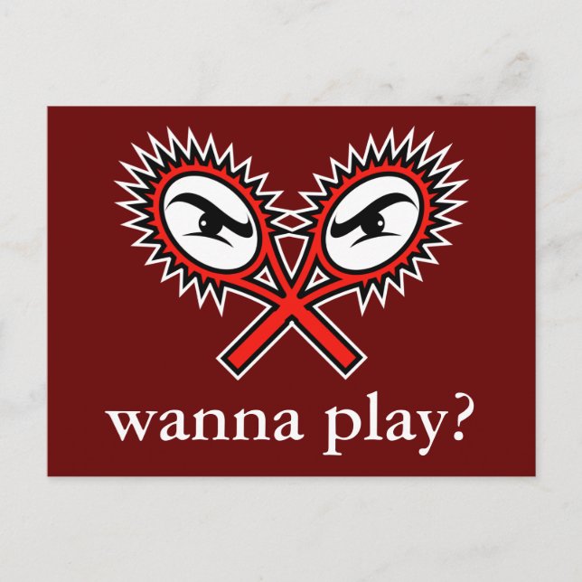 Attitude tennis postcard -  Wanna play? (Front)