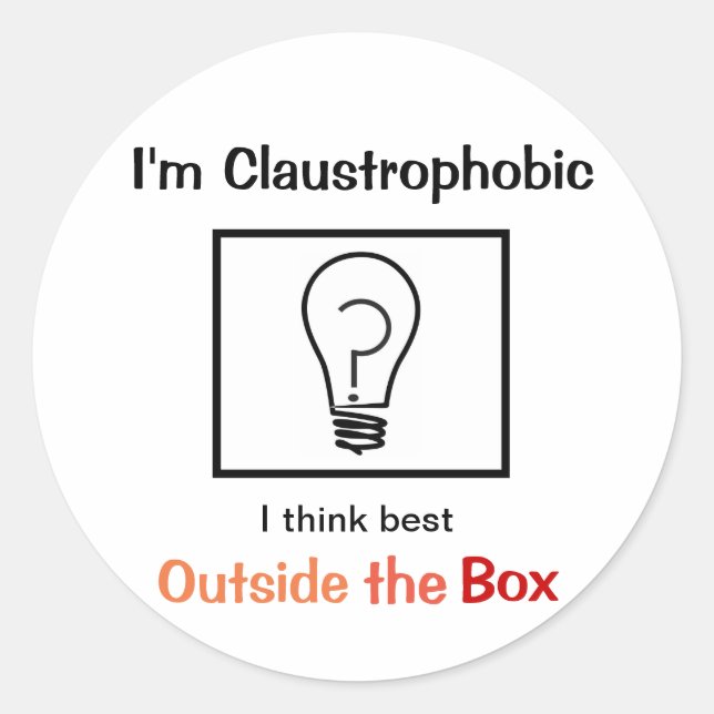 attitude with a claustrophobia classic round sticker (Front)