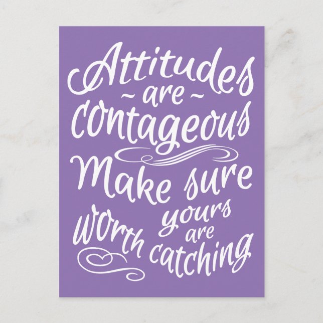 ATTITUDES custom color motivational postcard (Front)
