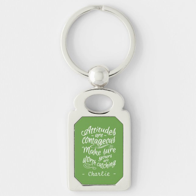 ATTITUDES custom name & color key chain (Front)