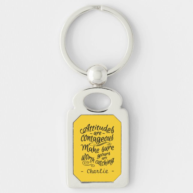 ATTITUDES custom name & color key chain (Front)