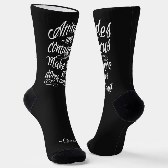 ATTITUDES custom name & color Socks (Angled)