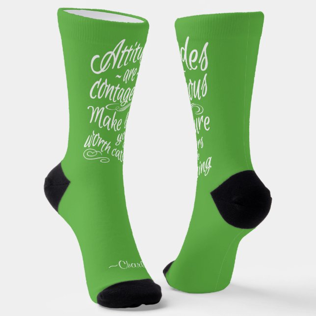 ATTITUDES custom name & color Socks (Angled)