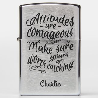 ATTITUDES custom name motivational lighter