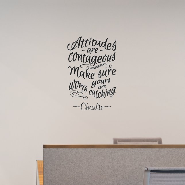ATTITUDES custom name Wall Decal (Office)