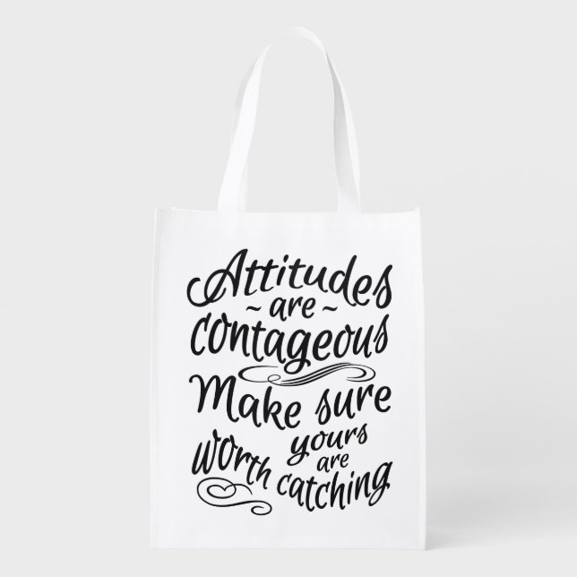 ATTITUDES motivational reusable bag (Back)