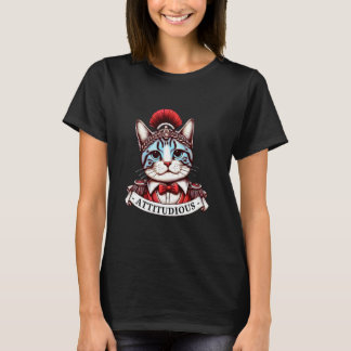 ATTITUDIOUS Cat Greek Roman God Gladiator Attitude T-Shirt