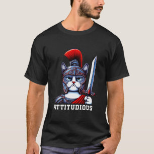 ATTITUDIOUS Cat Greek Roman God Gladiator Attitude T-Shirt