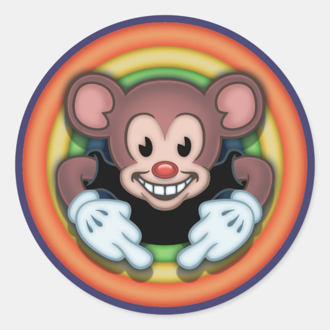 Attitudy Mouse Classic Round Sticker (Front)