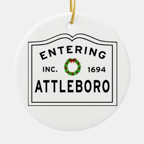 Attleboro MA Ceramic Ornament