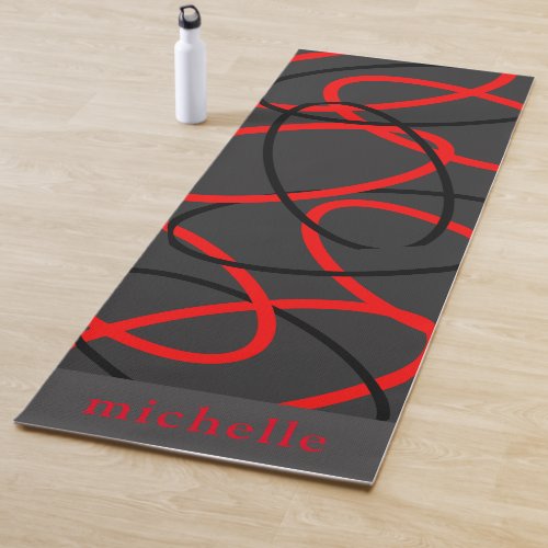 Attoni Namaste Reversible Red Black Elliptical Yoga Mat
