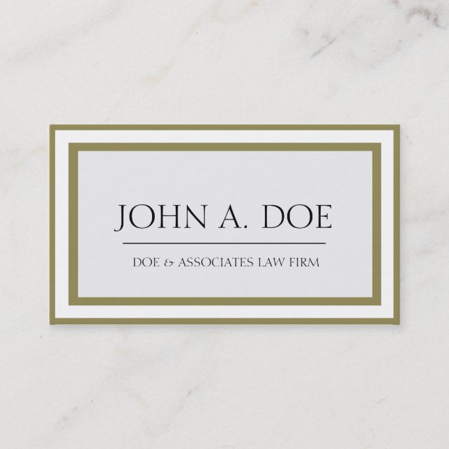 Attorney Antique Gold Border Galore Business Card (Front)