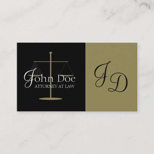 Customizable Attorney Antique Gold Monogram Business Card
