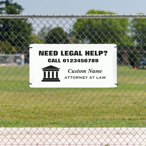 Attorney at law banner sign for legal help advice