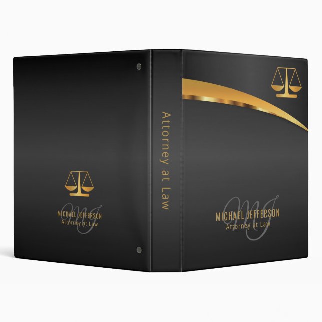Attorney At Law - Black and Gold 3 Ring Binder (Background)